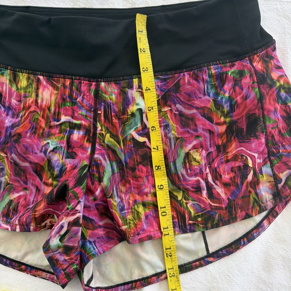 Lululemon Speed Up Short Multicolor Abstract Floral Running Shorts Womens 10 - Picture 13 of 15